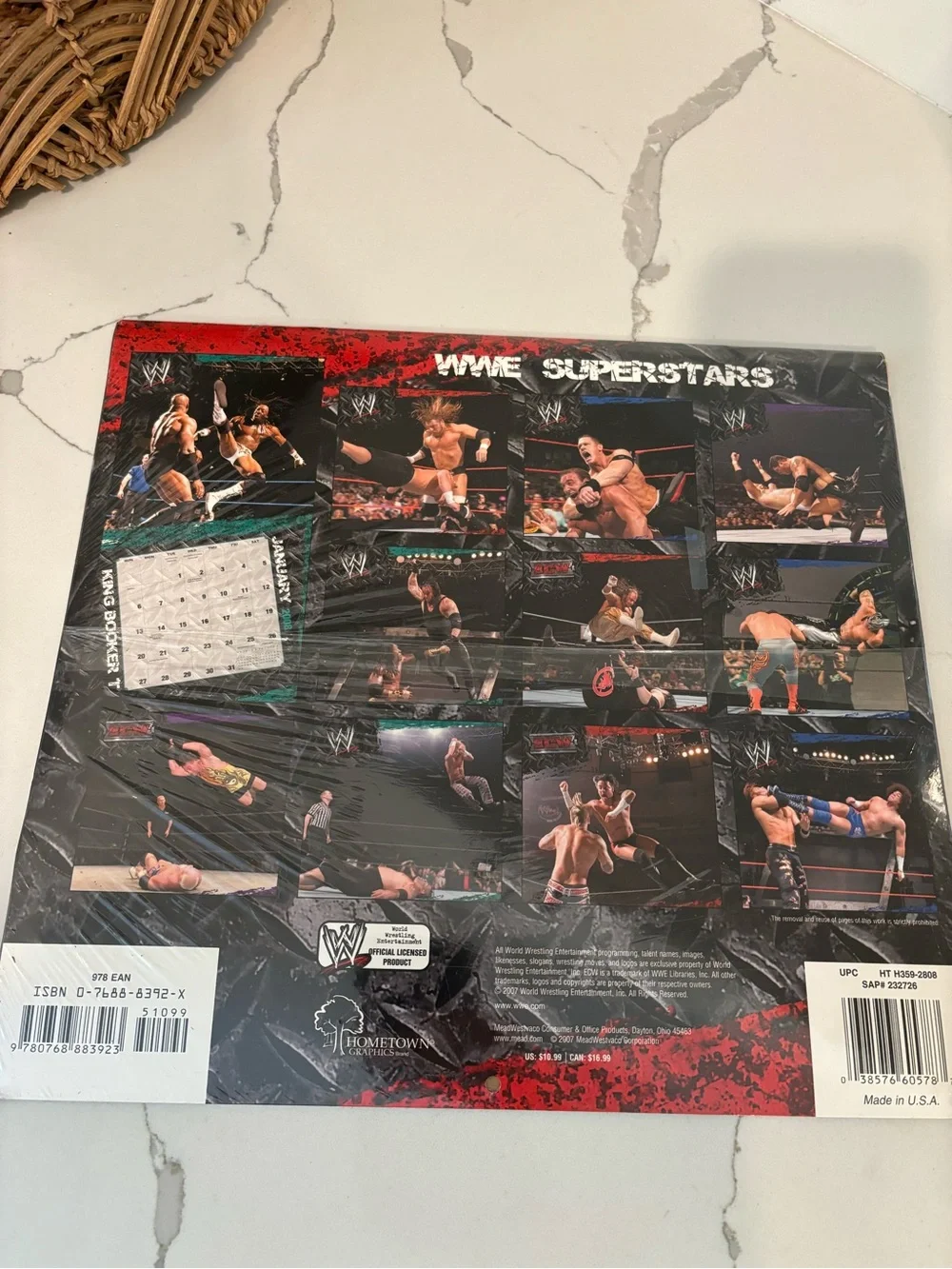 Vintage Official WWE SEALED 2008 Wall Calendar 12” x 12” Multi Month